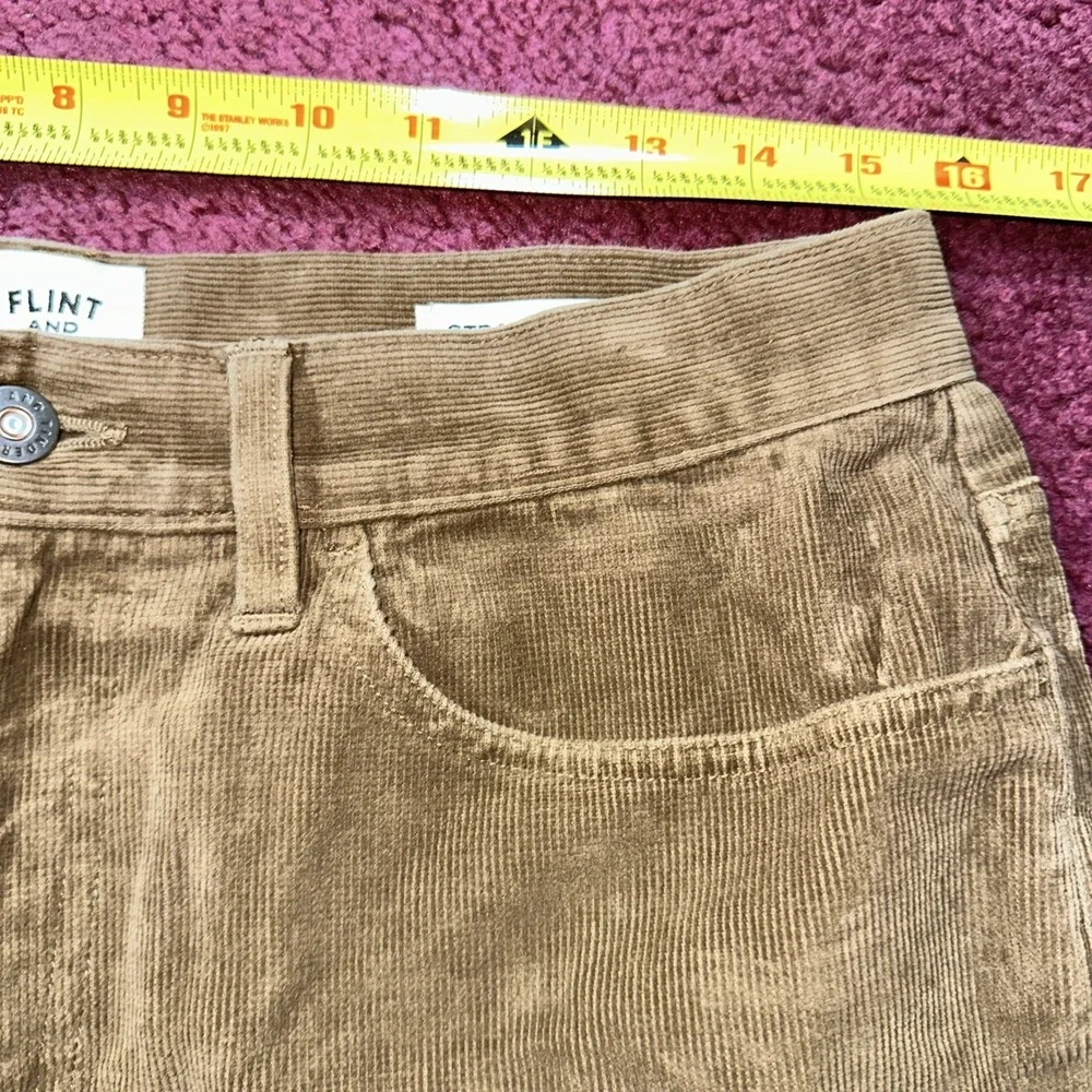 Flint and Tinder Pants Mens Fit 31/28 Brown Corduroy Straight Fit Mid Rise